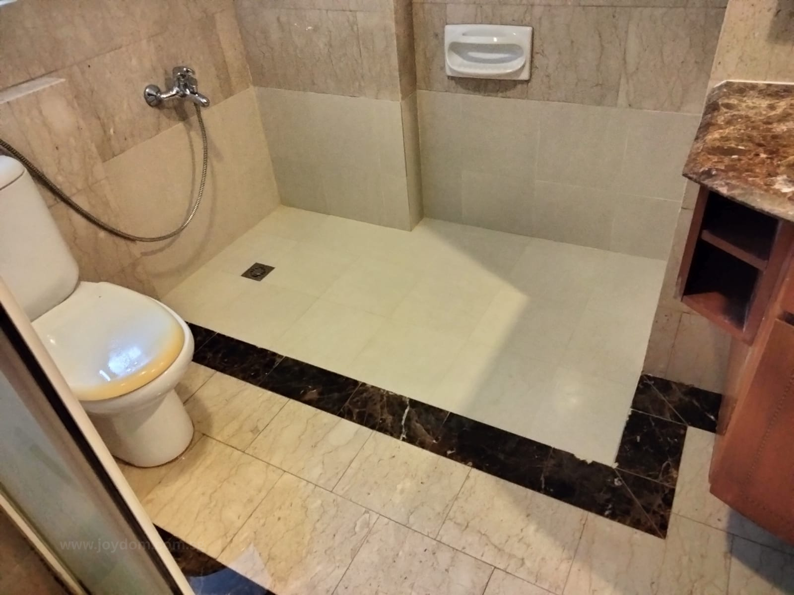 Shower area after remove bathtub