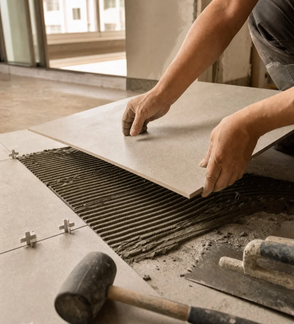 Marble tiling and polishing services by Joydom